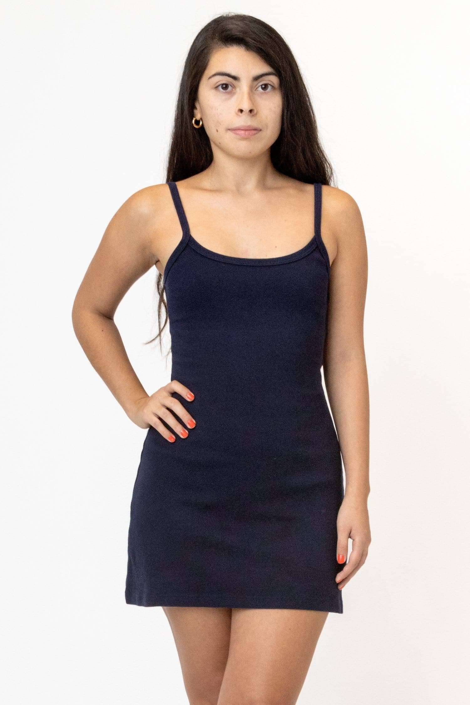 Heavy rib spaghetti Mini Dress